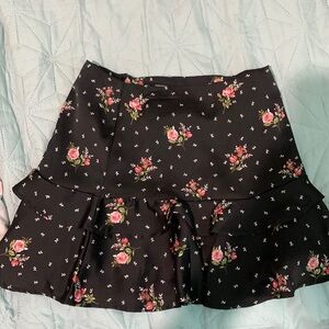 Forever 21 , black floral skirt .
